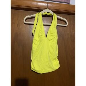 Athleta yellow swim top halter size M Medium